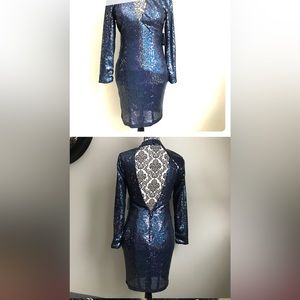 Charlotte Russe Sequin Dress Size: M Color: Midnight Blue